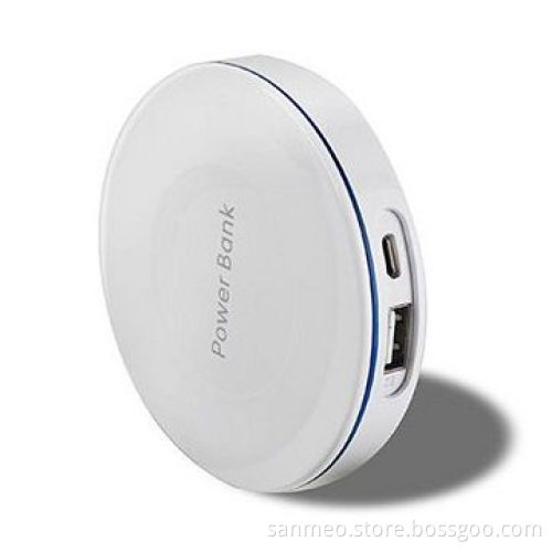 Portable Power Bank, 4,400mAh Elegant Circular Design, Special UV Painting, Power Capacity Indicator